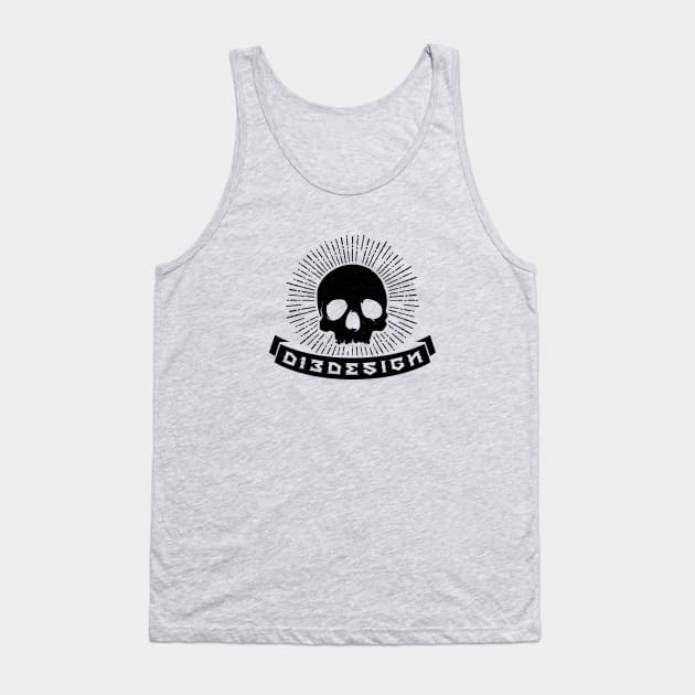 D13 Skull - Black Tank Top by d13design